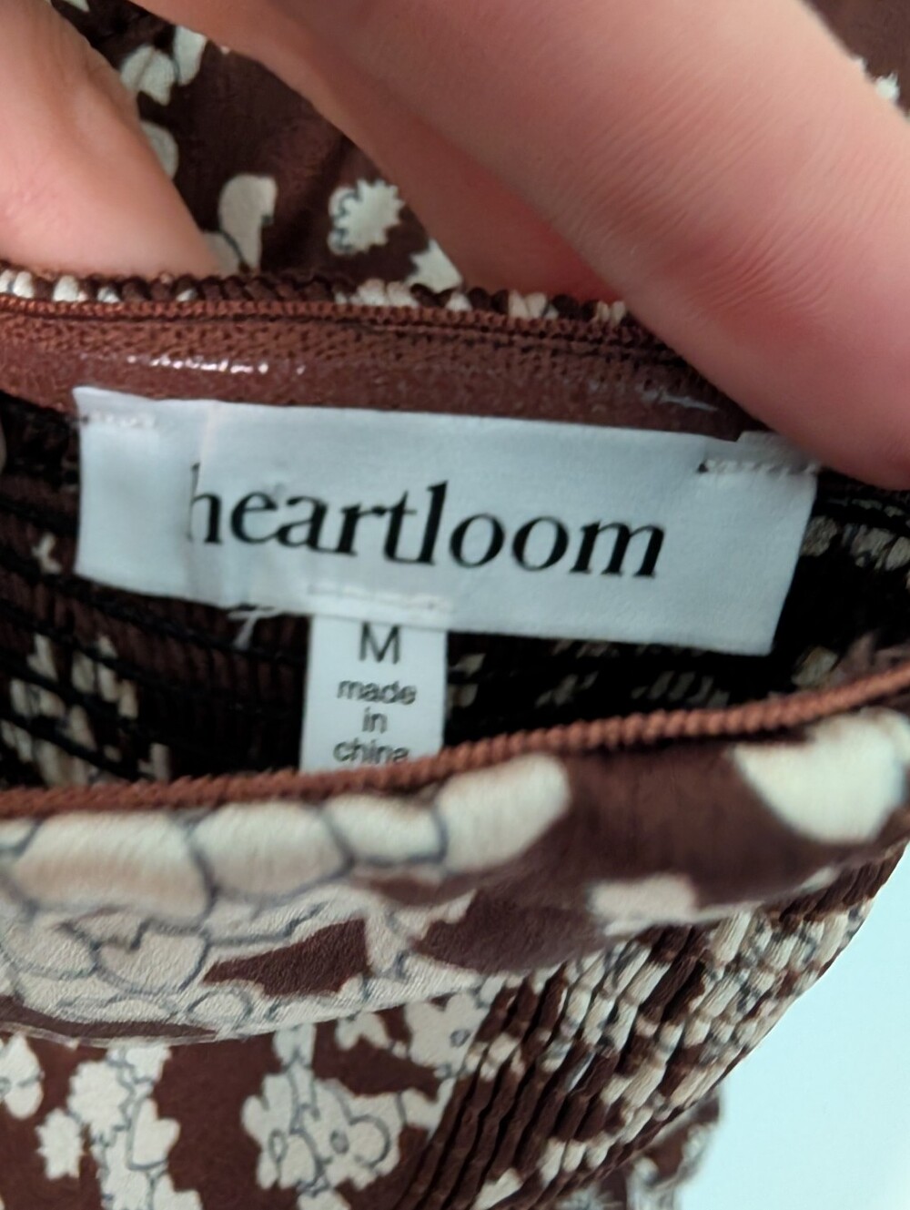 Heartloom Chocolate Brown Floral Halter Midi Dress Size M Asymmetrical Hem - Picture 7 of 8